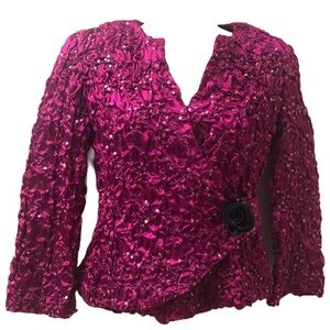 Vintage Jackie Jon New York Crinkle Formal Wrap Purple/Pink Sequin Small